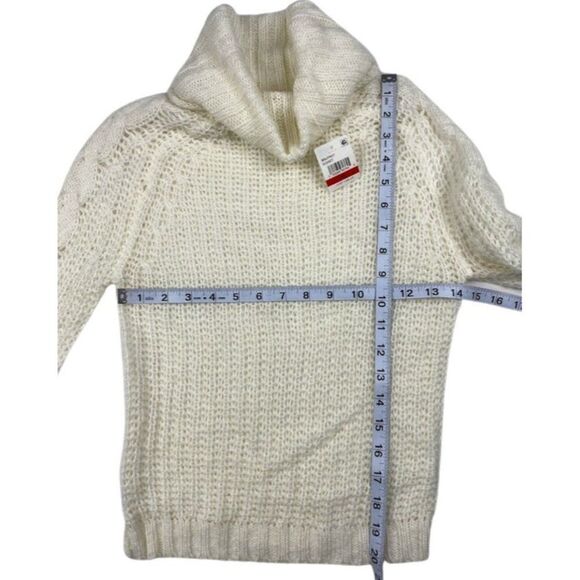 Planet Gold Cowl Neck Sweater Top Women's XS Ivory White Open Knit‎ Soft NEW - Picture 5 of 8